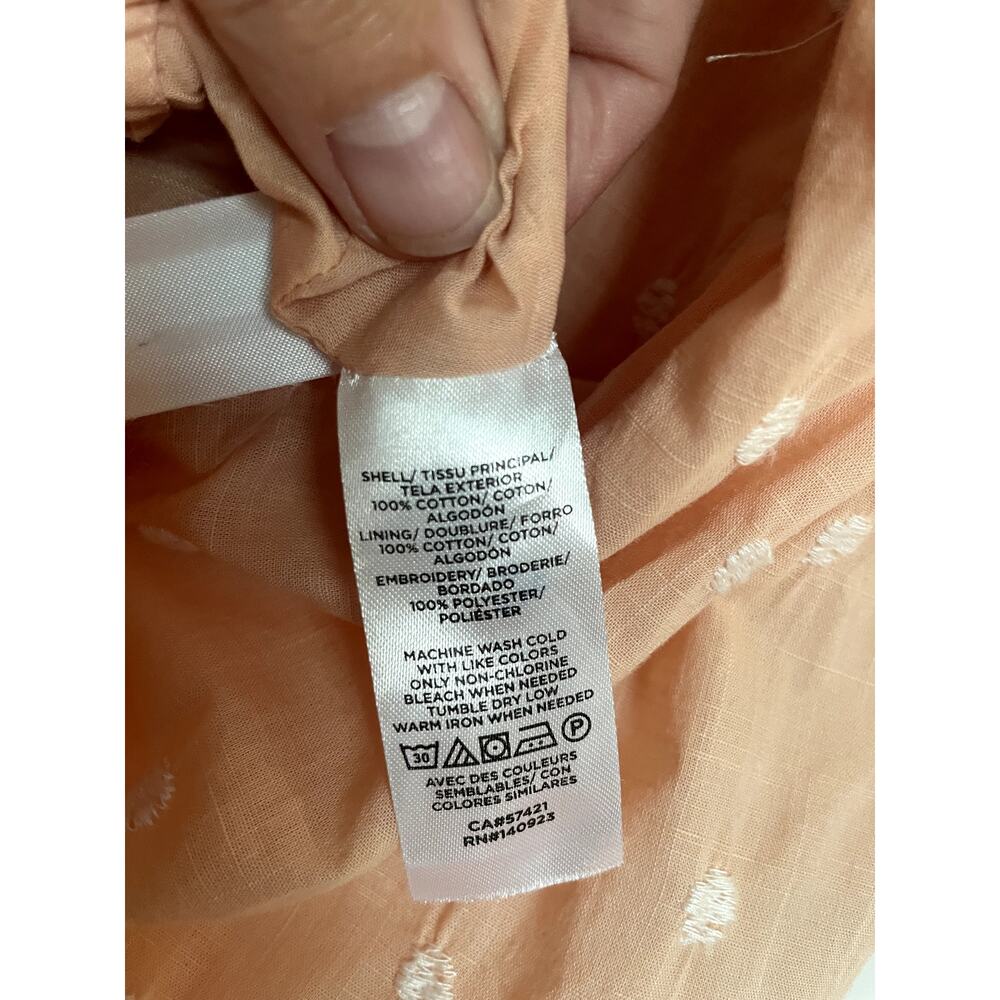 Ann Taylor LOFT Peach Swiss Dot Cotton Swing Dress - SM - Picture 4 of 4